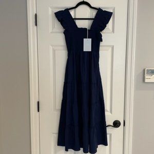 NWT Hill House Navy Poplin Nap Dress - Size Small